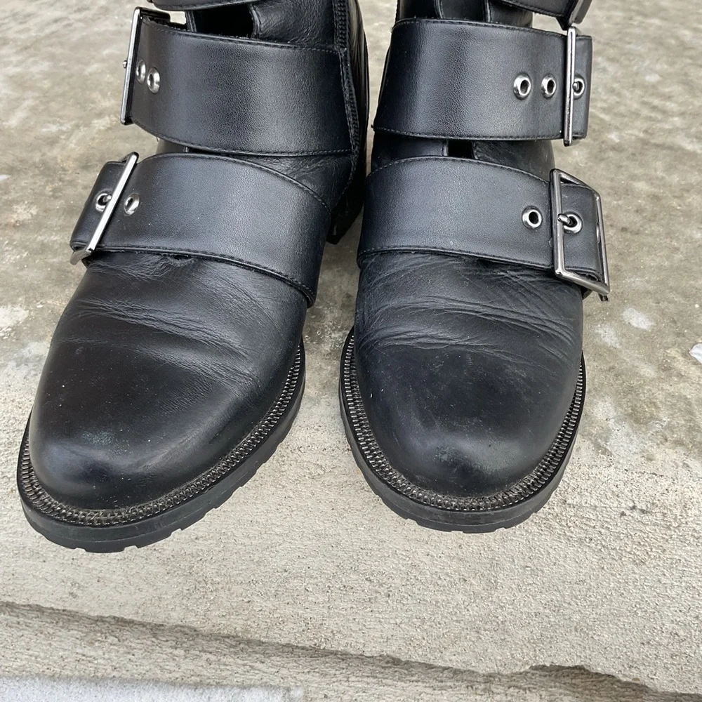 Blondo Black Double Buckle Combat Boots Size 7.5 - Picture 7 of 14